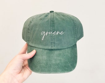 Gruene Embroidered Pigment-Dyed Baseball Cap (MoonTime Font) - Adult Unisex & Kids Sizing