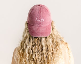 Howdy Embroidered Pigment-Dyed Baseball Cap (MoonTime Font) - Adult Unisex & Kids Sizing