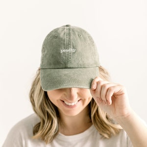 Peachy Embroidered Pigment-Dyed Baseball Cap (Typewriter Font) - ADULT SIZING
