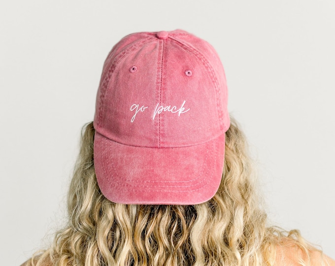 Go Pack Embroidered Pigment-Dyed Baseball Cap (MoonTime Font) - ADULT SIZING