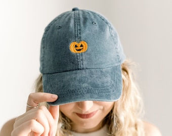 Jack O'Lantern Embroidered Pigment-Dyed Baseball Cap