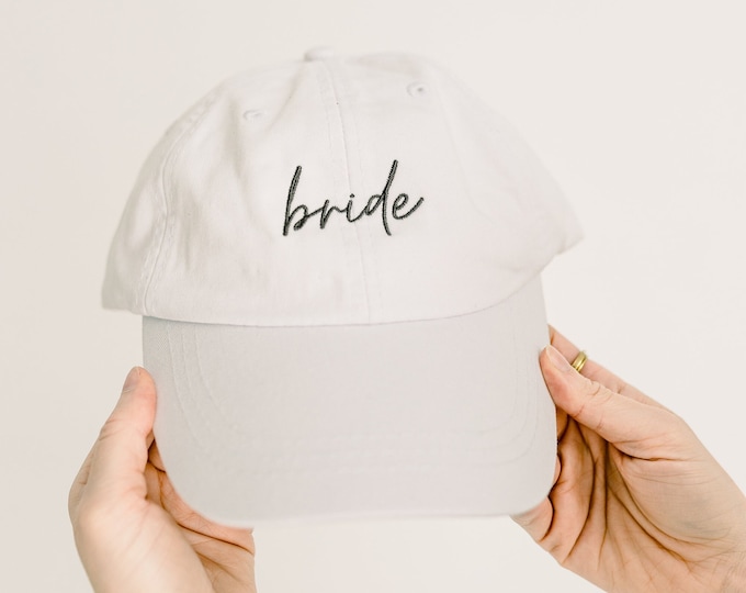 Bride Embroidered Pigment-Dyed Baseball Cap (MoonTime Font) - ADULT SIZING