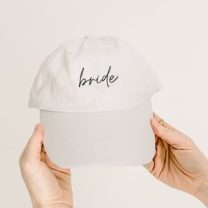 Bride Embroidered Pigment-Dyed Baseball Cap (MoonTime Font) - Adult Unisex & Kids Sizing
