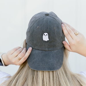 Ghost Embroidered Pigment-Dyed Baseball Cap - ADULT SIZING