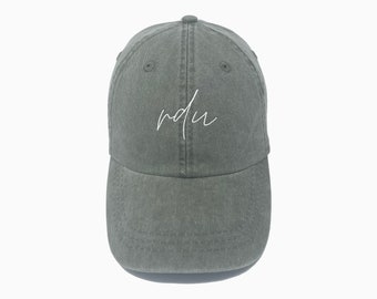 RDU Embroidered Pigment-Dyed Baseball Cap (Raleigh–Durham) (MoonTime Font)