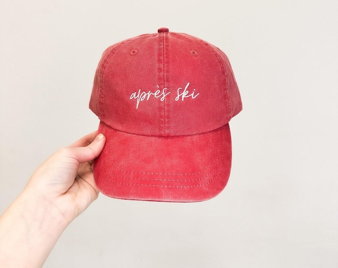 Après Ski Embroidered Pigment-Dyed Baseball Cap (MoonTime Font)
