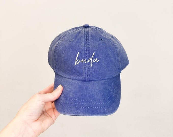 Buda Embroidered Pigment-Dyed Baseball Cap (MoonTime Font)