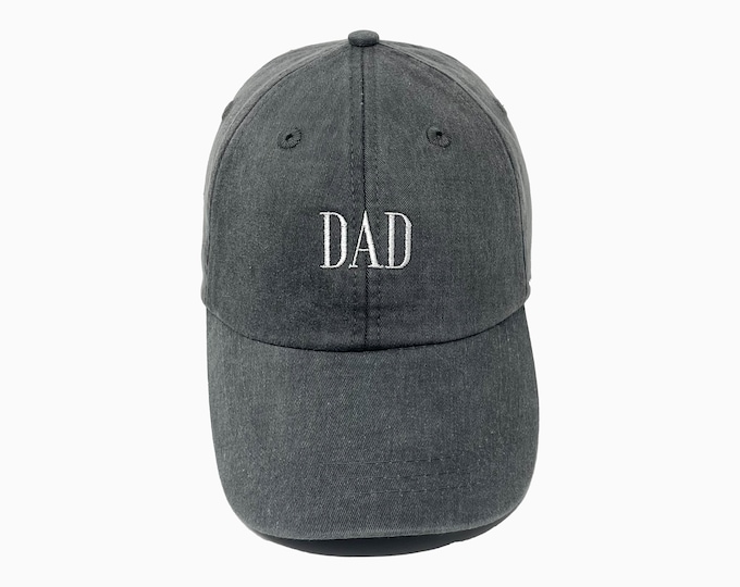 Dad Embroidered Pigment-Dyed Baseball Cap (Nevin Font) - ADULT SIZING