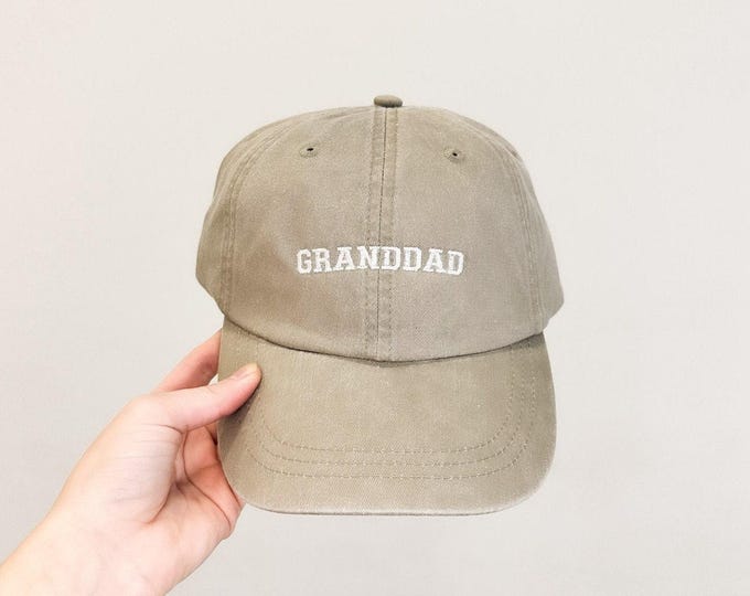 Granddad Embroidered Pigment-Dyed Baseball Cap (Sport Font)