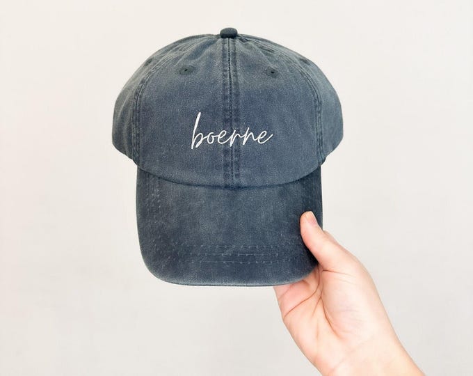 Boerne Embroidered Pigment-Dyed Baseball Cap (MoonTime Font)