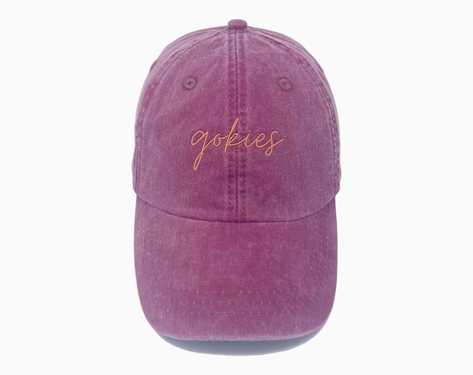 Gokies Embroidered Pigment-Dyed Baseball Cap (MoonTime Font)