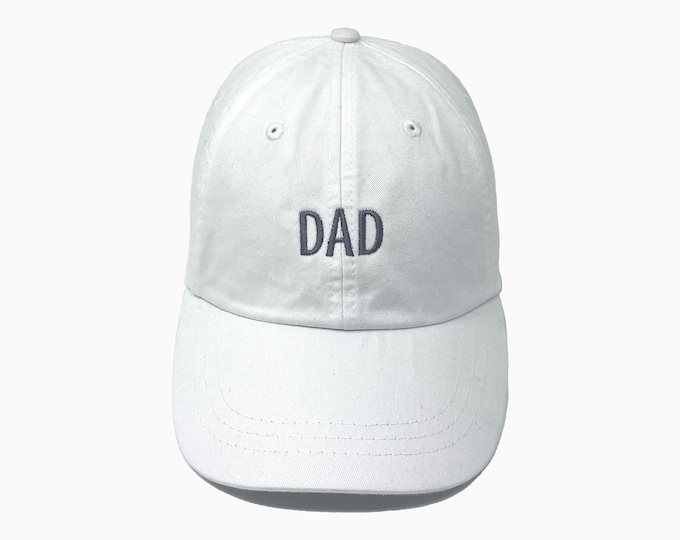 Dad Embroidered Pigment-Dyed Baseball Cap (Block Condensed Font) - ADULT SIZING