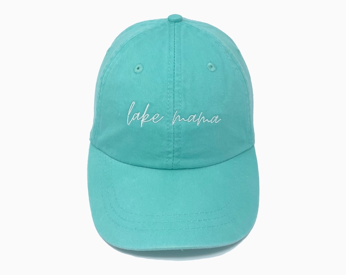 Lake Mama Embroidered Pigment-Dyed Baseball Cap (MoonTime Font) - ADULT SIZING