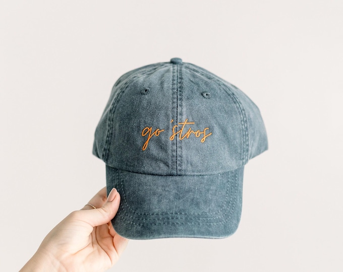 Go 'Stros Embroidered Pigment-Dyed Baseball Cap (MoonTime Font)