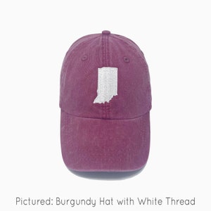 Indiana (IN) State Embroidered Pigment-Dyed Baseball Cap - ADULT SIZING