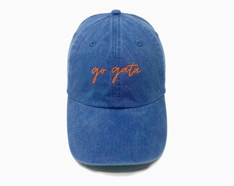 Go Gata Embroidered Pigment-Dyed Baseball Cap (MoonTime Font) - Adult Unisex & Kids Sizing
