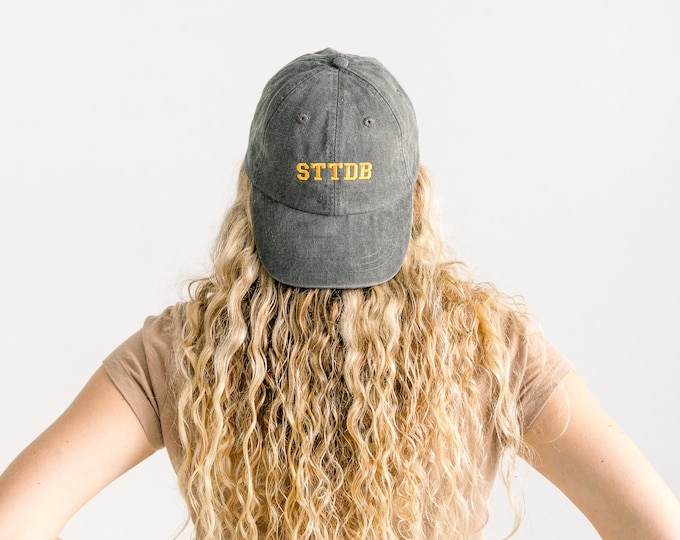 STTDB Embroidered Pigment-Dyed Baseball Cap (Sport Font) - ADULT SIZING