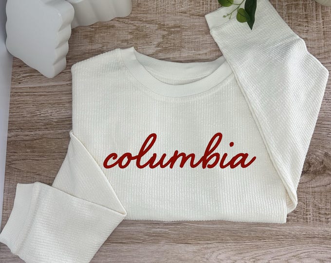 Columbia Embroidered Corduroy Crewneck Pullover - ADULT UNISEX SIZING