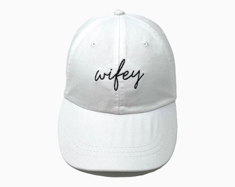 Wifey Embroidered Pigment-Dyed Baseball Cap (MoonTime Font) - Adult Unisex Sizing