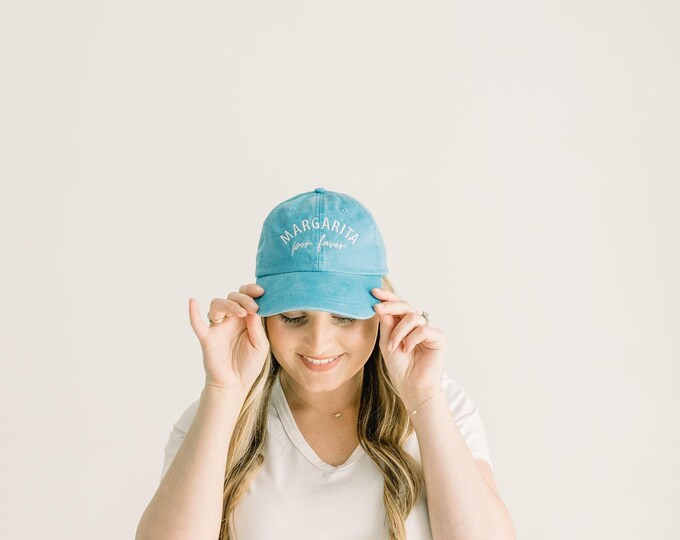 Margarita Por Favor Embroidered Pigment-Dyed Baseball Cap (Block Condensed/MoonTime Font)