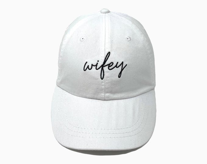 Wifey Embroidered Pigment-Dyed Baseball Cap (MoonTime Font)