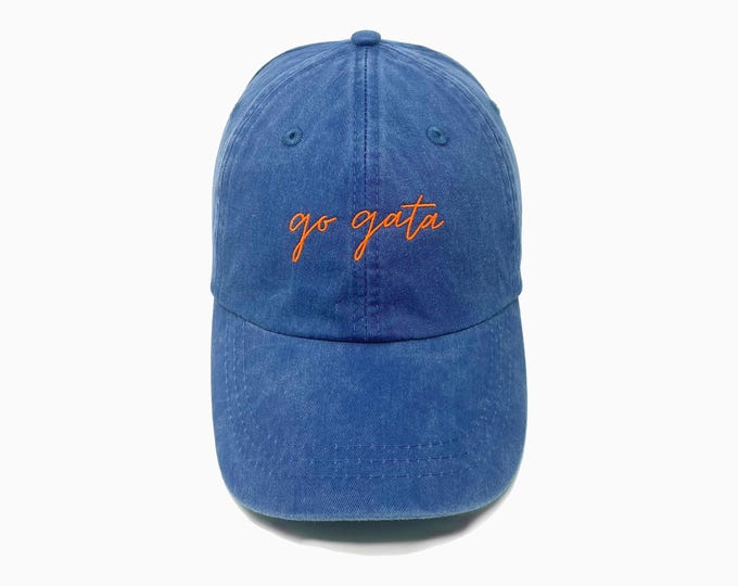 Go Gata Embroidered Pigment-Dyed Baseball Cap (MoonTime Font)