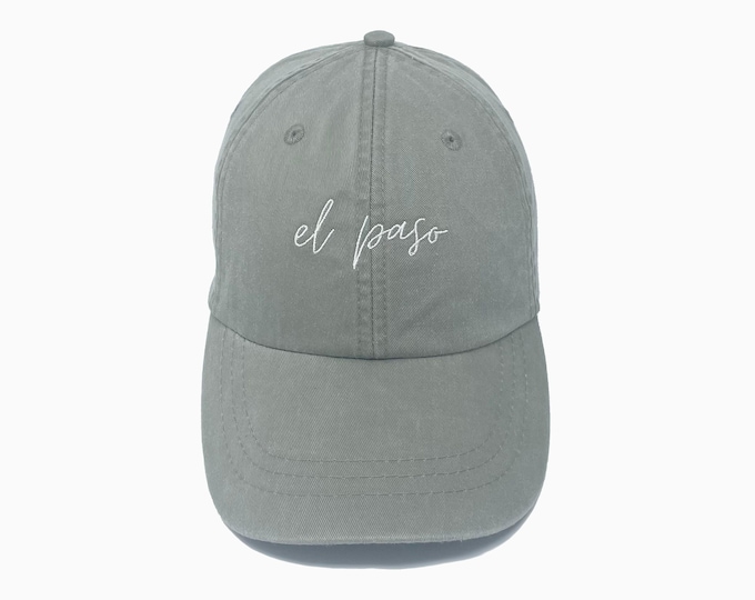 El Paso (TX) Embroidered Pigment-Dyed Baseball Cap (MoonTime Font)