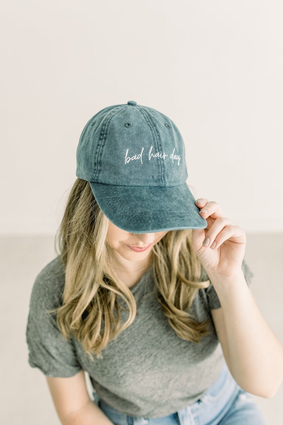 Bad Hair Day Embroidered Pigment-dyed Baseball Cap (moontime 