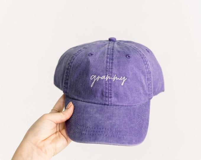 Grammy Embroidered Pigment-Dyed Baseball Cap (MoonTime Font)