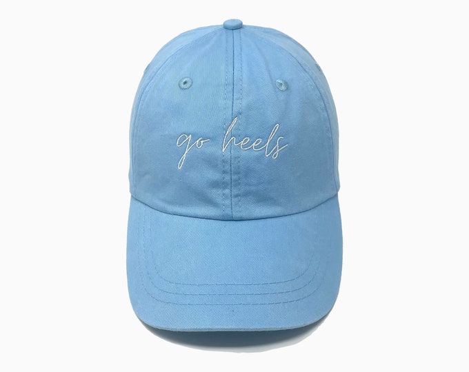 Go Heels Embroidered Pigment-Dyed Baseball Cap (MoonTime Font) - ADULT SIZING