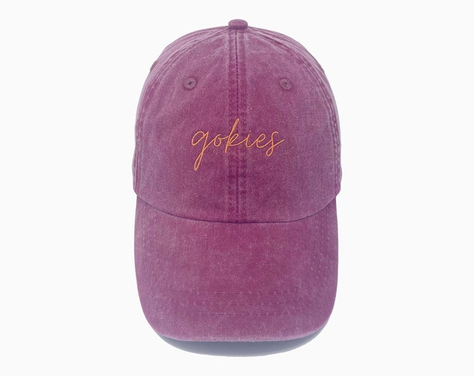 Gokies Embroidered Pigment-Dyed Baseball Cap (MoonTime Font) - ADULT SIZING