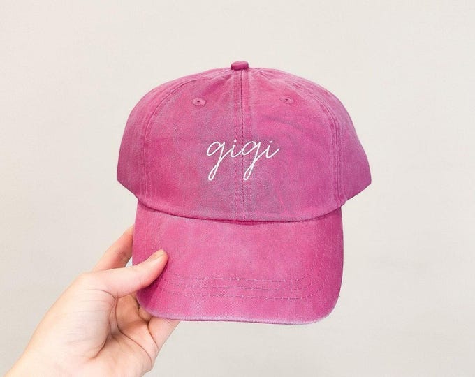 Gigi Embroidered Pigment-Dyed Baseball Cap (MoonTime Font)