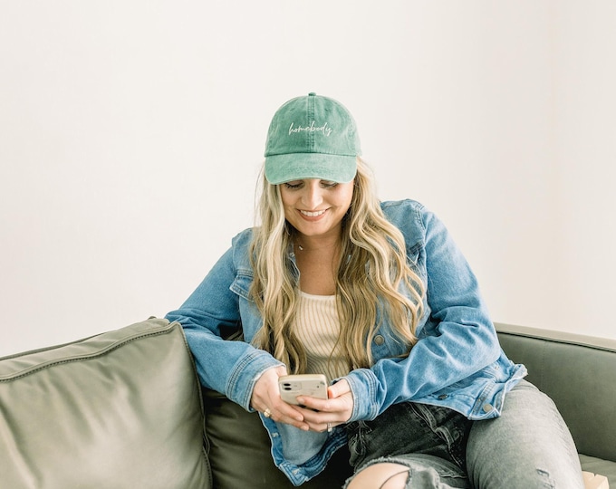 Homebody Embroidered Pigment-Dyed Baseball Cap (MoonTime Font)