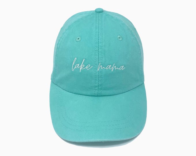 Lake Mama Embroidered Pigment-Dyed Baseball Cap (MoonTime Font)