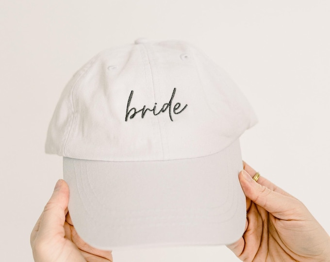 Bride Embroidered Pigment-Dyed Baseball Cap (MoonTime Font)