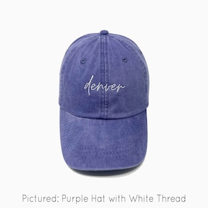 Denver Embroidered Pigment-Dyed Baseball Cap (MoonTime Font) - ADULT SIZING