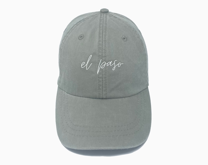 El Paso (TX) Embroidered Pigment-Dyed Baseball Cap (MoonTime Font) - ADULT SIZING