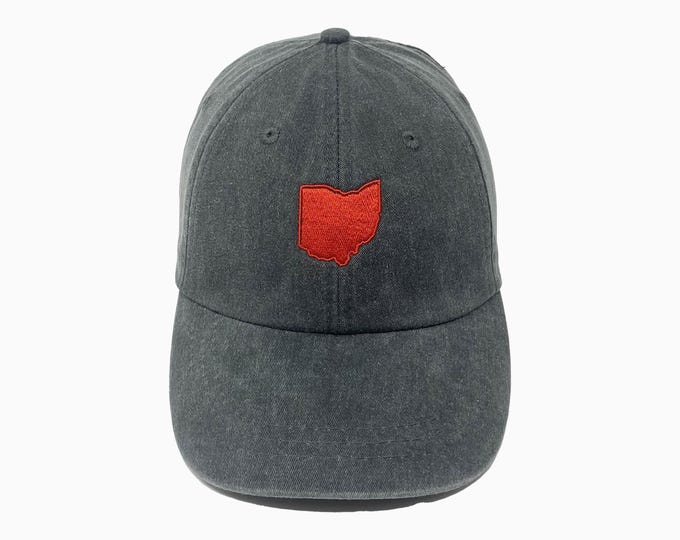 Ohio (OH) State Embroidered Pigment-Dyed Baseball Cap