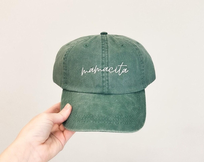 Mamacita Embroidered Pigment-Dyed Baseball Cap (MoonTime Font)