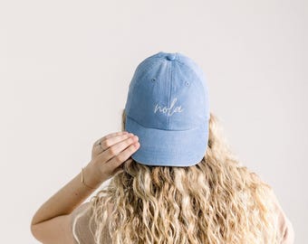 NOLA Embroidered Pigment-Dyed Baseball Cap (New Orleans) (MoonTime Font)