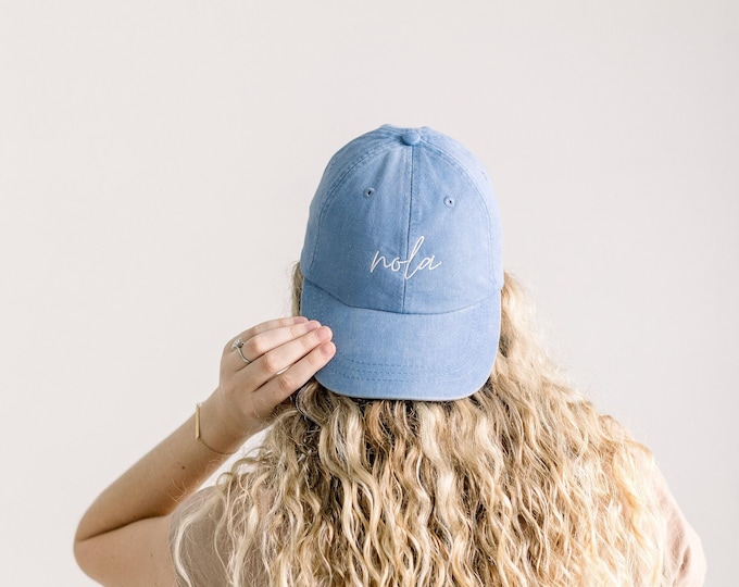 NOLA Embroidered Pigment-Dyed Baseball Cap (New Orleans) (MoonTime Font)