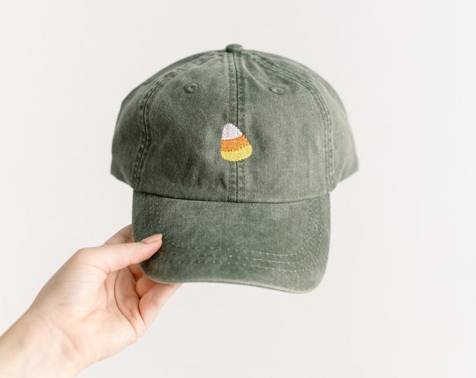 Candy Corn Embroidered Pigment-Dyed Baseball Cap