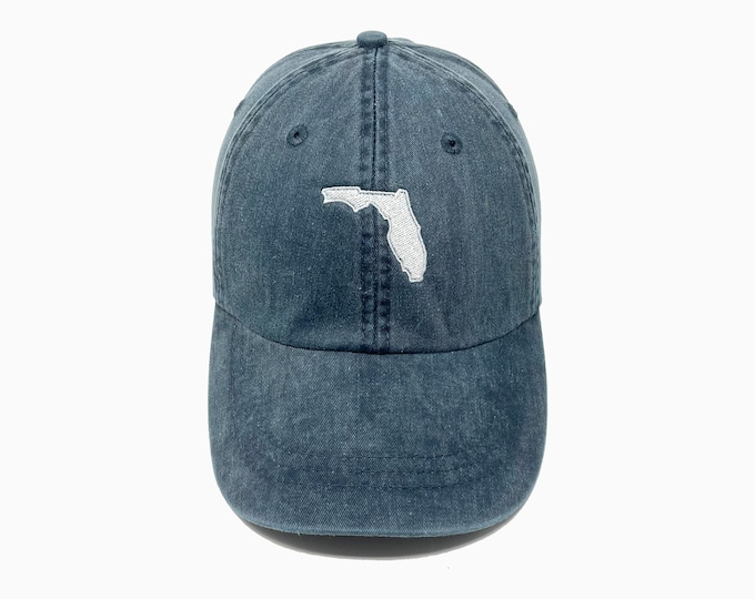 Florida (FL) State Embroidered Pigment-Dyed Baseball Cap - ADULT SIZING