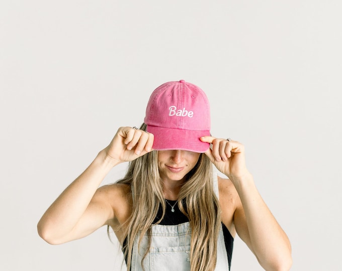 Babe Embroidered Pigment-Dyed Baseball Cap