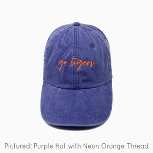 Go Tigers Embroidered Pigment-Dyed Baseball Cap (MoonTime Font) - ADULT SIZING