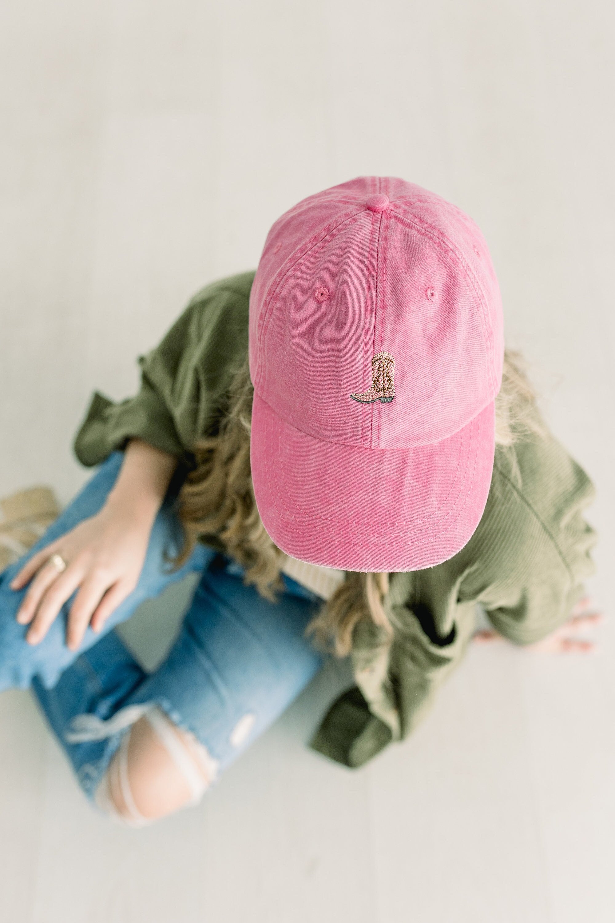 Cowboy Boot Embroidered Pigment-dyed Baseball Cap - ADULT