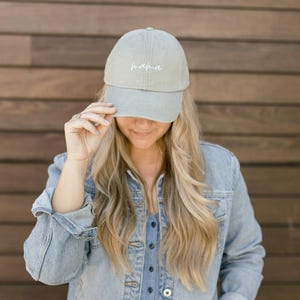 Mama Embroidered Pigment-Dyed Baseball Cap (MoonTime Font)