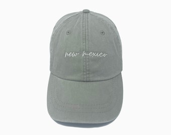 New Mexico Embroidered Pigment-Dyed Baseball Cap (MoonTime Font)