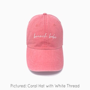Brunch Babe Embroidered Pigment-Dyed Baseball Cap (MoonTime Font) - Adult Unisex Sizing