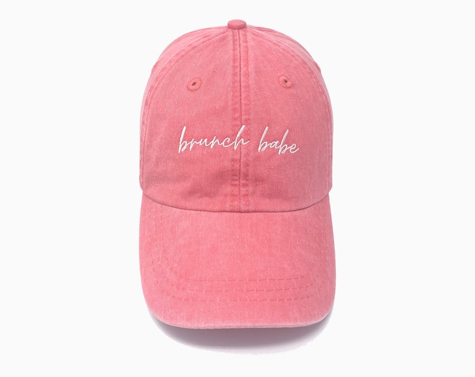Brunch Babe Embroidered Pigment-Dyed Baseball Cap (MoonTime Font) - ADULT SIZING